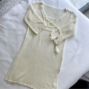 Cream Knit Beach Cover-Up Dress | Fits like size M (no tags)
